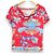 Top de mezcla de seda FUCHSIA Leonard Paris Roja Fucsia