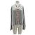 Autre Marque Graue Bluse mit rosa Schleife