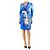 Emilio Pucci Blaues langärmeliges Seidenkleid mit Print - Größe UK 12