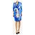 Emilio Pucci Blaues langärmeliges Seidenkleid mit Print - Größe UK 12 - Ansicht 3