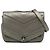 Chanel Mini Bolsa Envelope de Chevron em Pele de Vitelo com Ornamentos Cinza Marrom
