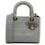 Dior Grau Canvas Cannage Lady D Lite Medium Braun