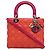 Lady Dior aus zweifarbigem orangefarbenem Lammleder, Größe Medium