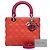 Lady Dior aus zweifarbigem orangefarbenem Lammleder, Größe Medium - Ansicht 14