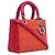 Lady Dior aus zweifarbigem orangefarbenem Lammleder, Größe Medium - Ansicht 2