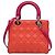 Lady Dior aus zweifarbigem orangefarbenem Lammleder, Größe Medium - Ansicht 4