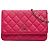 Wallet On Chain Portafoglio con catena in agnello classico rosa Chanel