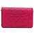 Wallet On Chain Portafoglio con catena in agnello classico rosa Chanel - vista 4