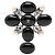 Chanel Black CC Kreuz-Brosche aus Messing und Harz mit Kunstperle Schwarz