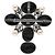 Chanel Black CC Kreuz-Brosche aus Messing und Harz mit Kunstperle Schwarz - Ansicht 2