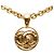 Collana con pendente rotondo Chanel Gold CC placcato oro D'oro