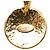 Collana con pendente rotondo Chanel Gold CC placcato oro D'oro - vista 3
