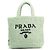 Prada Crochet Tote Bag aus grüner Raffia