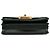 Clutch Chanel em couro de vitelo matelassê preto com strass e aba com corrente - vista 4