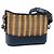 Chanel Gabrielle Crossbody in rattan marrone Small Blu Blu navy - vista 2