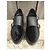 Autre Marque Mocassini Slack London in pelle nera e velluto con doppia fibbia - vista 4