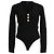 Balmain Body aus gerippter Viskose mit U-Boot-Ausschnitt in Schwarz