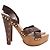 Sandali con platform Miu Miu in pelle marrone con stampa coccodrillo