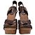 Sandali con platform Miu Miu in pelle marrone con stampa coccodrillo - vista 3