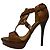 Sandali con listini Ralph Lauren Collection in pelle marrone - vista 4