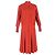 Abito midi Chloé con collo alto e bottoni sulla schiena in seta rossa Rosso Bordò