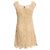 Vestido corto de encaje Dolce & Gabbana en algodón beige - vista 3
