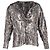 Blusa transpassada estampada Milana em seda prateada Iro Multicor - vista 2