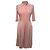 Prada Midi-Kleid aus rosa Wolle mit Rippstrick und Plissee Pink