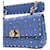 Petit sac à bandoulière Valentino Garavani Small Rockstud Spike en cuir matelassé bleu  - vue 17