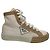 Sneakers alte in gabardine Prada in tela bianca Bianco