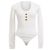 Body Balmain em viscose canelada com decote canoa branco