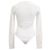 Body Balmain em viscose canelada com decote canoa branco - vista 3
