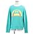 Gucci BLIND FOR LOVE GG Logo Baumwoll-Sweatshirt Blau Türkis