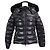 Moncler BADYFUR Shiny Nylon Down Jacket Black