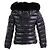 Moncler BADYFUR Shiny Nylon Down Jacket Black - view 3