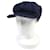 Cappellino in denim con logo Triangle Prada Blu