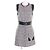 Louis Vuitton Logo Button Leder-Switching-Kleid Braun