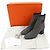 Hermès Hermes Volver Stricktechnisches Gewebe und Leder Kurzstiefel Braun Schwarz - Ansicht 2