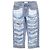 Chanel COCO Knopf Denim-Hose mit Distressed-Tüll Blau