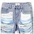 Chanel COCO Knopf Denim-Hose mit Distressed-Tüll Blau - Ansicht 3