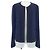 Timeless Jaqueta Chanel sem colarinho Azul Azul marinho