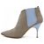 Botas de pelo de becerro Manolo Blahnik Azul Beige - vista 2