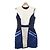 Vestido de seda Louis Vuitton FIDR53SAL Negro Blanco Azul