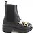 Gucci 17K10 Lederstiefel Schwarz