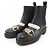 Gucci 17K10 Lederstiefel Schwarz - Ansicht 3