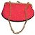 Pochette DKNY in tessuto rosso logata con catena dorata