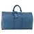 Borsa Keepall Louis Vuitton in pelle Epi 50 Blu