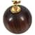 Hermès Collier à chaîne à billes en bois marron et or Hermes Doré  - vue 5