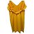 Vestido Mini Amarillo Met con Cristales Decorativos