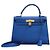 Hermès Borsa Hermes Kelly Blue Courchevel con Hardware Oro 32